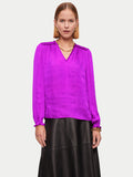 Recycled Satin V Neck Top | Purple