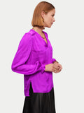 Recycled Satin V Neck Top | Purple