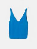 Ribbed Knit Tank Top | Blue