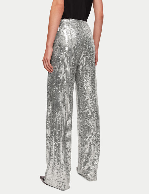 Sequin Palazzo | Pewter