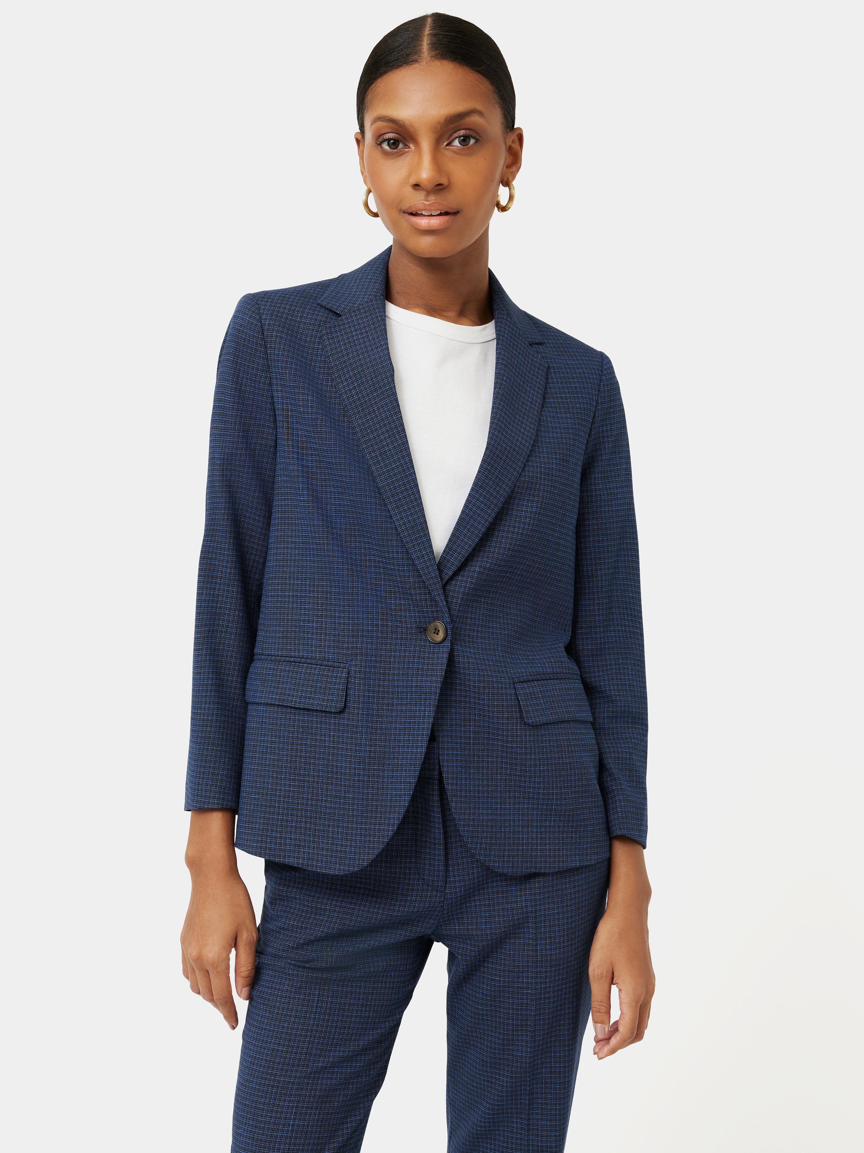 Portofino Brook Check Jacket | Navy – Jigsaw