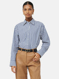 Cotton Poplin Stripe Shirt | Blue