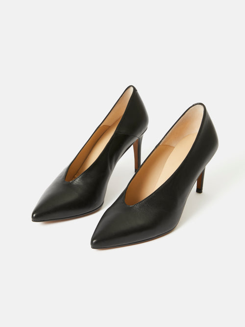 Reece Leather Court Shoe | Black – Jigsaw