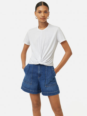 women u denim easy shorts