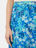 Rave Floral Crinkle Skirt | Blue