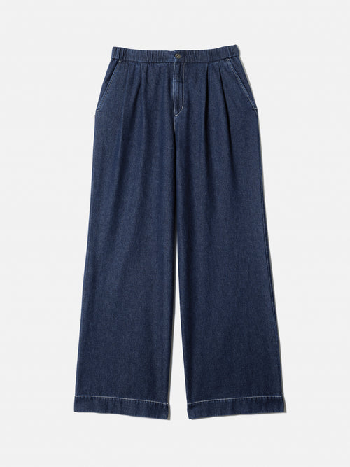 Denim Wide Leg Trouser | Blue