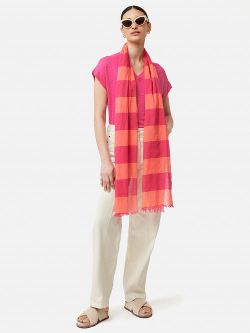 Woven Stripe Scarf | Pink